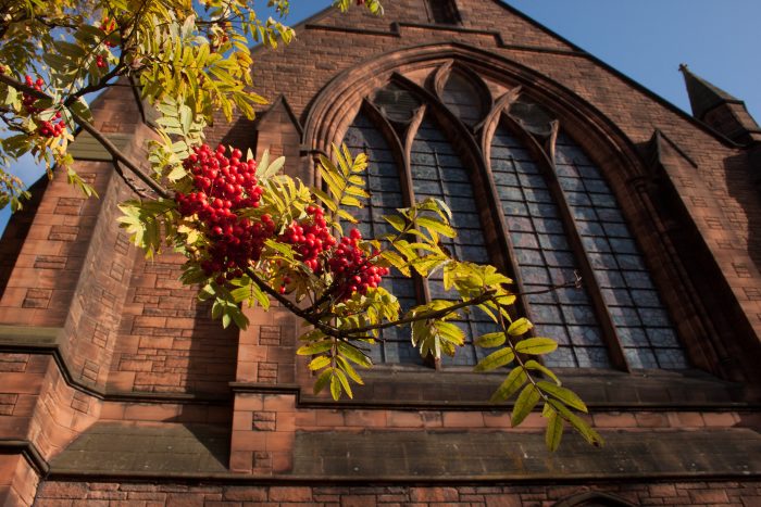 church and rowan tree